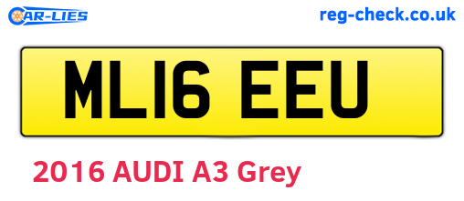 ML16EEU are the vehicle registration plates.