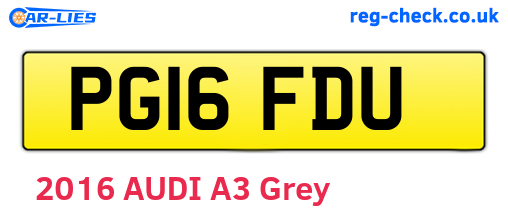 PG16FDU are the vehicle registration plates.