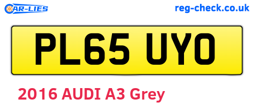PL65UYO are the vehicle registration plates.