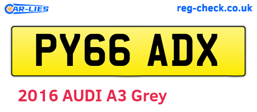 PY66ADX are the vehicle registration plates.