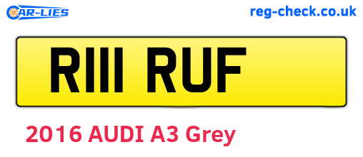 R111RUF are the vehicle registration plates.