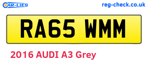 RA65WMM are the vehicle registration plates.