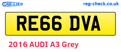 RE66DVA are the vehicle registration plates.