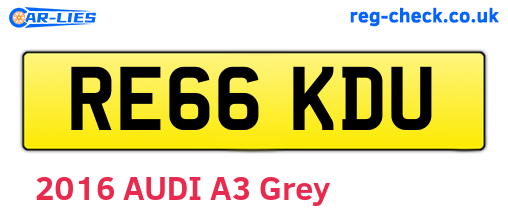 RE66KDU are the vehicle registration plates.