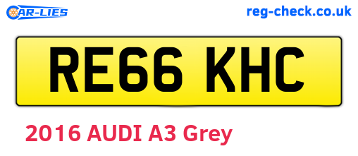 RE66KHC are the vehicle registration plates.