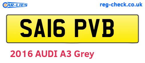 SA16PVB are the vehicle registration plates.
