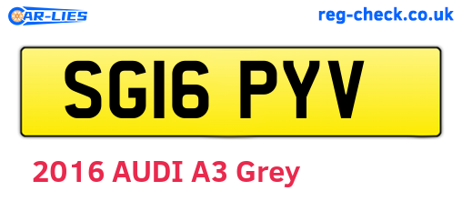 SG16PYV are the vehicle registration plates.