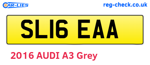 SL16EAA are the vehicle registration plates.