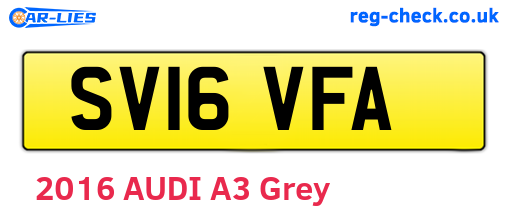 SV16VFA are the vehicle registration plates.