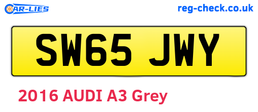 SW65JWY are the vehicle registration plates.