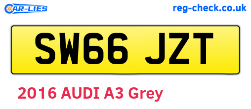 SW66JZT are the vehicle registration plates.