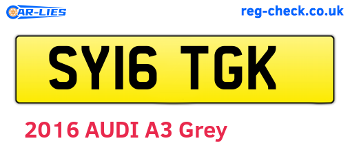 SY16TGK are the vehicle registration plates.