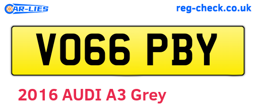 VO66PBY are the vehicle registration plates.