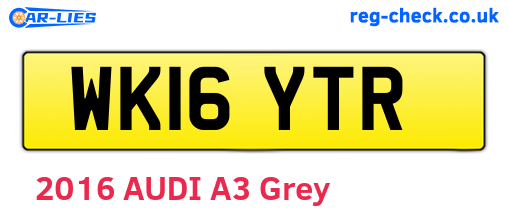 WK16YTR are the vehicle registration plates.