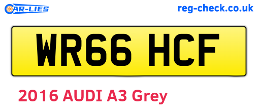 WR66HCF are the vehicle registration plates.