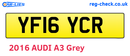 YF16YCR are the vehicle registration plates.