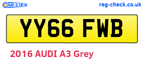 YY66FWB are the vehicle registration plates.