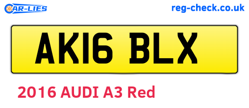 AK16BLX are the vehicle registration plates.
