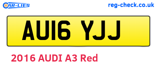AU16YJJ are the vehicle registration plates.