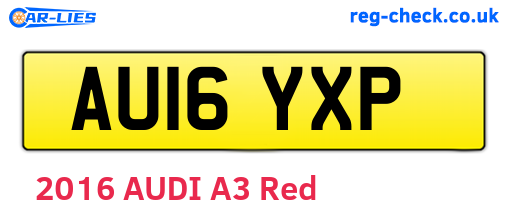 AU16YXP are the vehicle registration plates.
