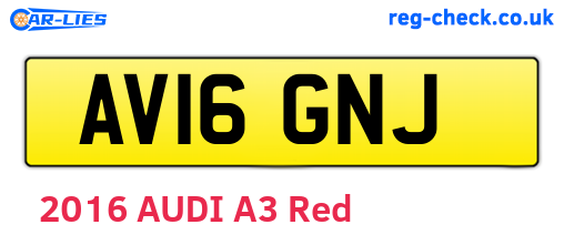 AV16GNJ are the vehicle registration plates.