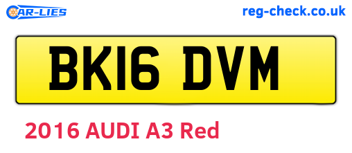 BK16DVM are the vehicle registration plates.