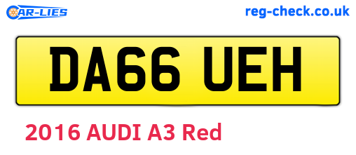 DA66UEH are the vehicle registration plates.