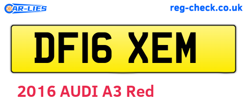 DF16XEM are the vehicle registration plates.
