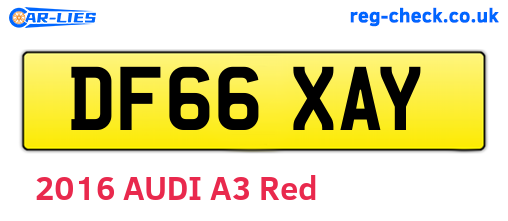DF66XAY are the vehicle registration plates.