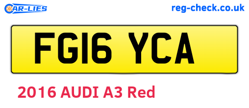 FG16YCA are the vehicle registration plates.
