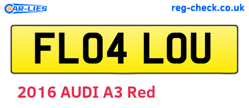 FL04LOU are the vehicle registration plates.