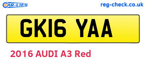 GK16YAA are the vehicle registration plates.