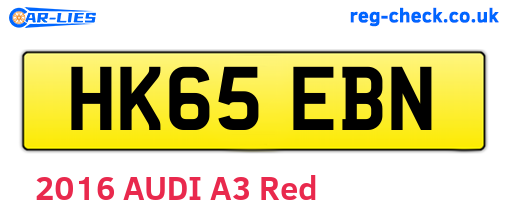 HK65EBN are the vehicle registration plates.