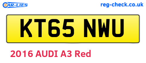 KT65NWU are the vehicle registration plates.