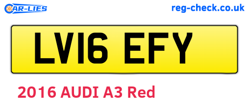 LV16EFY are the vehicle registration plates.