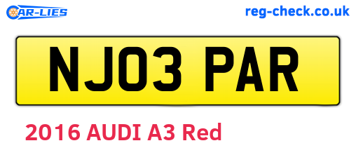 NJ03PAR are the vehicle registration plates.
