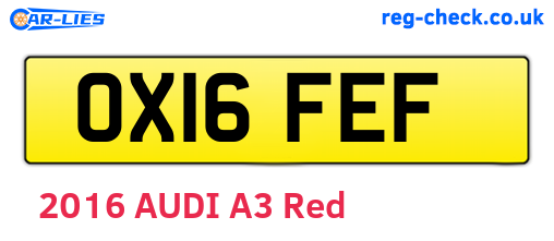 OX16FEF are the vehicle registration plates.