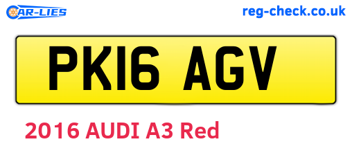 PK16AGV are the vehicle registration plates.