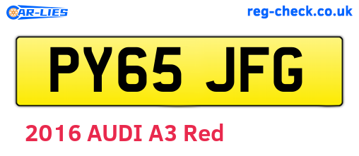 PY65JFG are the vehicle registration plates.