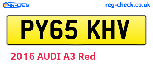 PY65KHV are the vehicle registration plates.
