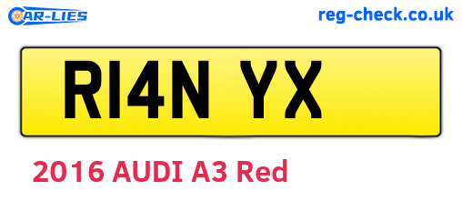R14NYX are the vehicle registration plates.