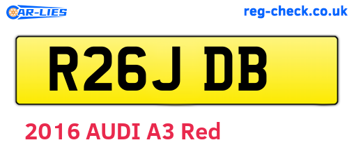 R26JDB are the vehicle registration plates.