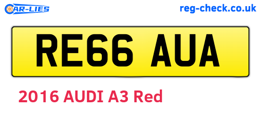 RE66AUA are the vehicle registration plates.