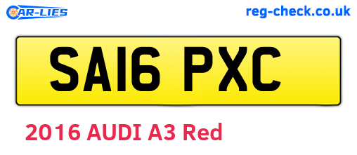 SA16PXC are the vehicle registration plates.