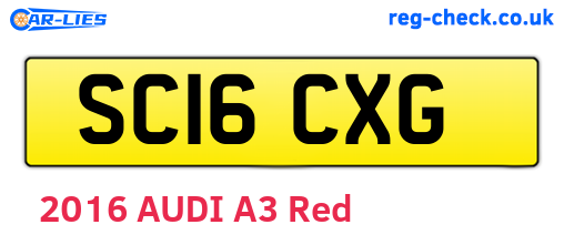 SC16CXG are the vehicle registration plates.