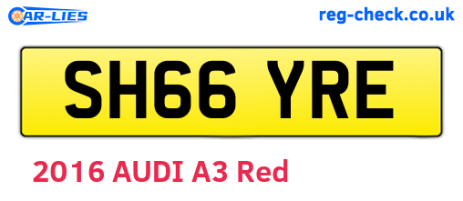 SH66YRE are the vehicle registration plates.
