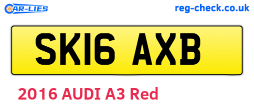 SK16AXB are the vehicle registration plates.