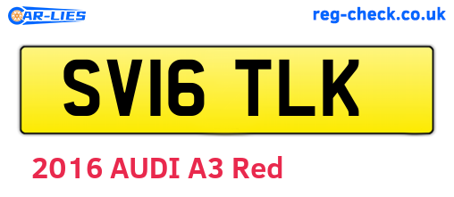 SV16TLK are the vehicle registration plates.