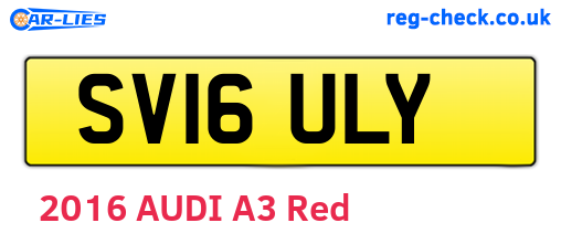 SV16ULY are the vehicle registration plates.