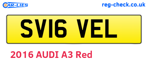 SV16VEL are the vehicle registration plates.